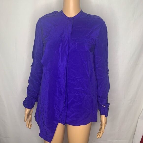 3.1 Phillip Lim Asymmetrical Button Up Silk Blouse - Picture 1 of 11